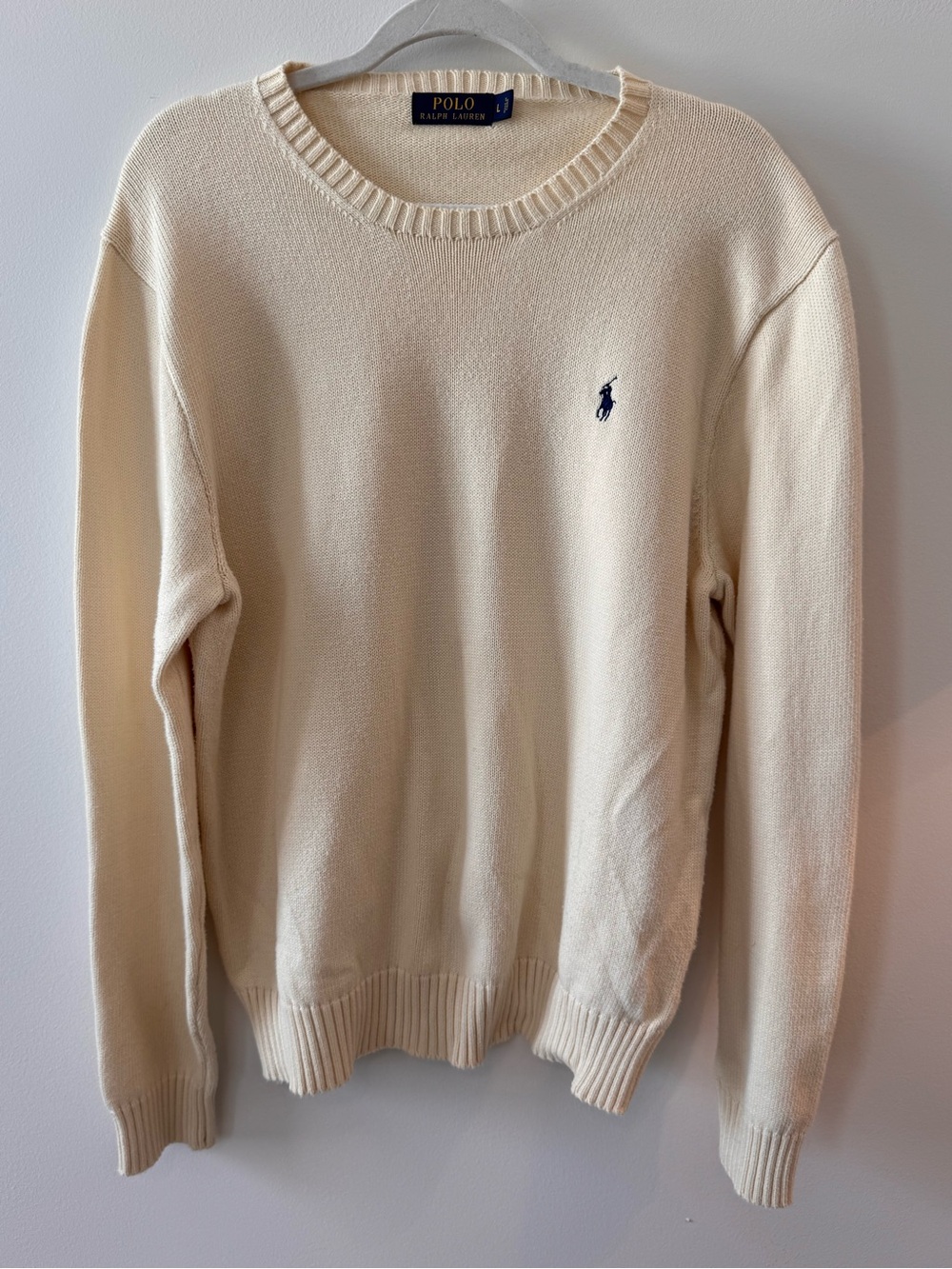Polo by Ralph Lauren Light Yellow Crewneck Sweater with Navy Pony
